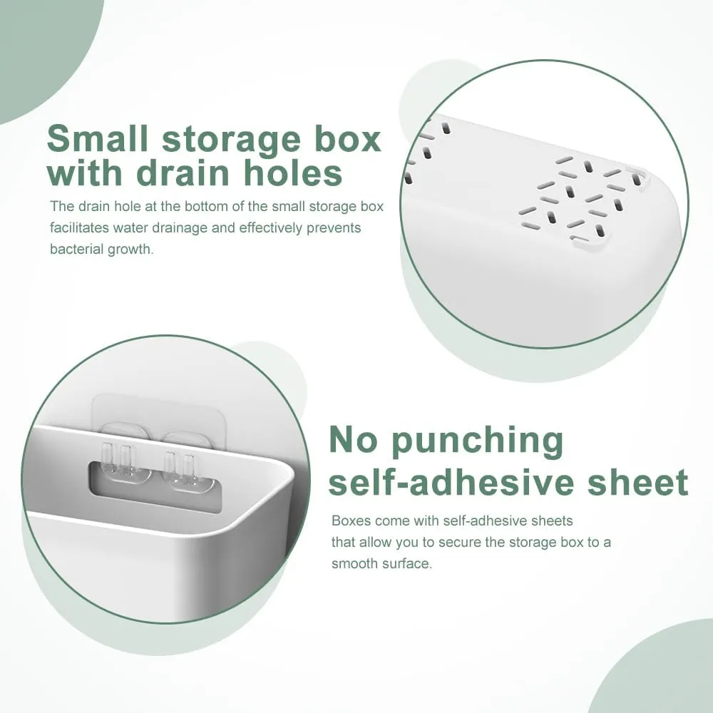 CARLA HOME 4 Pack Self Adhesive Wall Storage Boxes Cabinet Door Organiser Kitchen Bathroom Office - Image 3
