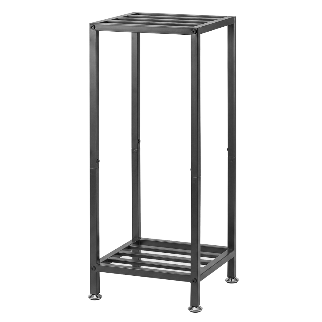 Levede 2 Tier Metal Plant Stand 76cm Indoor Outdoor Plant Shelf Display Rack Black - Image 8