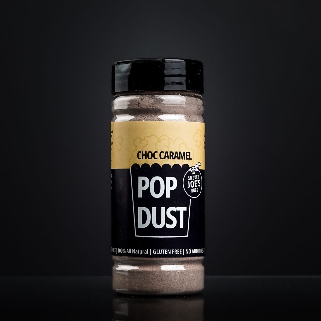 Smokey Joes Choc Caramel Pop Dust 180g Shaker | Chocolate Caramel Popcorn Seasoning for Popcorn, Desserts & Sweet Snacks