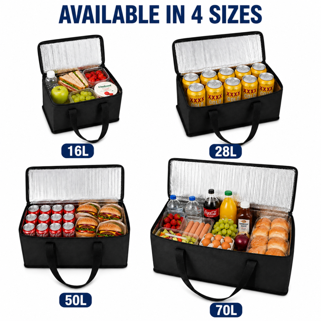 Insulated Thermal Cooler Bag Lunch Picnic Camping Food Storage 16L–70L