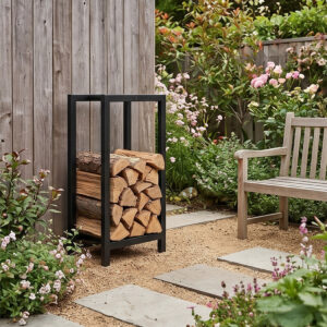 Levede Firewood Rack Metal Log Holder Fireplace Wood Storage Stand Indoor Outdoor 59cm