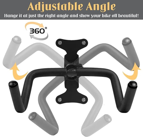 Wall Mounted Bike Rack Stainless Steel Adjustable Foldable Bicycle Storage Hanger 30kg - Image 6