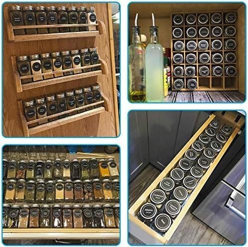 CARLA HOME 24 Glass Spice Jars Set with Labels, Shaker Lids, Funnel & Pen | Kitchen Spice - Image 3