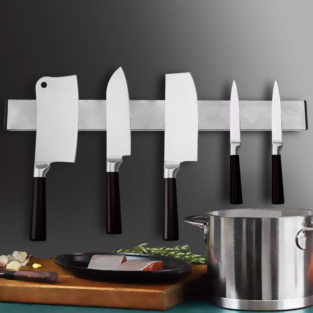 TOQUE Magnetic Knife Holder Stand | Magnetic Knife Storage Rack for Kitchen Benchtop Display
