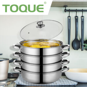 TOQUE Expandable Stainless Steel Vegetable Steamer | Multiple Food Cooker for Vegetables, Seafood & Meat