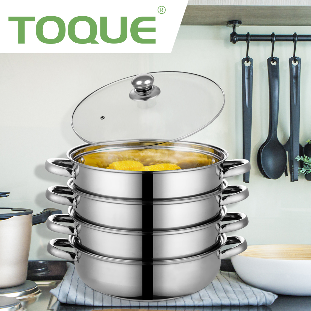 TOQUE Expandable Stainless Steel Vegetable Steamer | Multiple Food Cooker for Vegetables, Seafood & Meat
