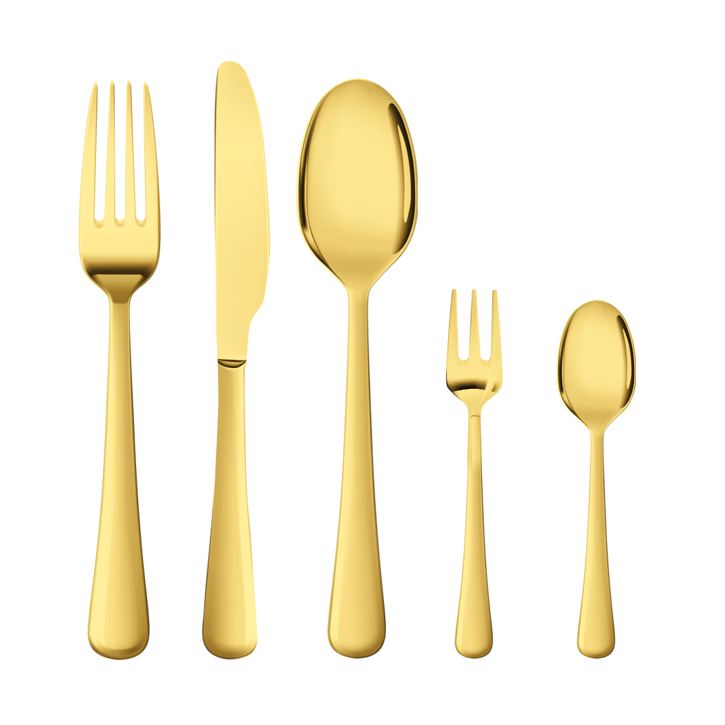 TOQUE 30 Piece Stainless Steel Cutlery Set Travel Camping Tableware Black Silver Gold - Image 4