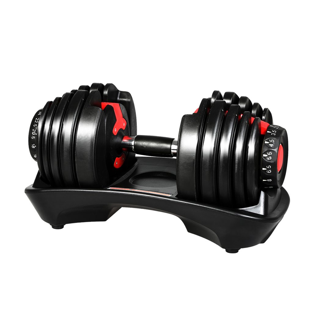 Centra 24kg Adjustable Dumbbell with Rack Quick Change Home Gym Weights
