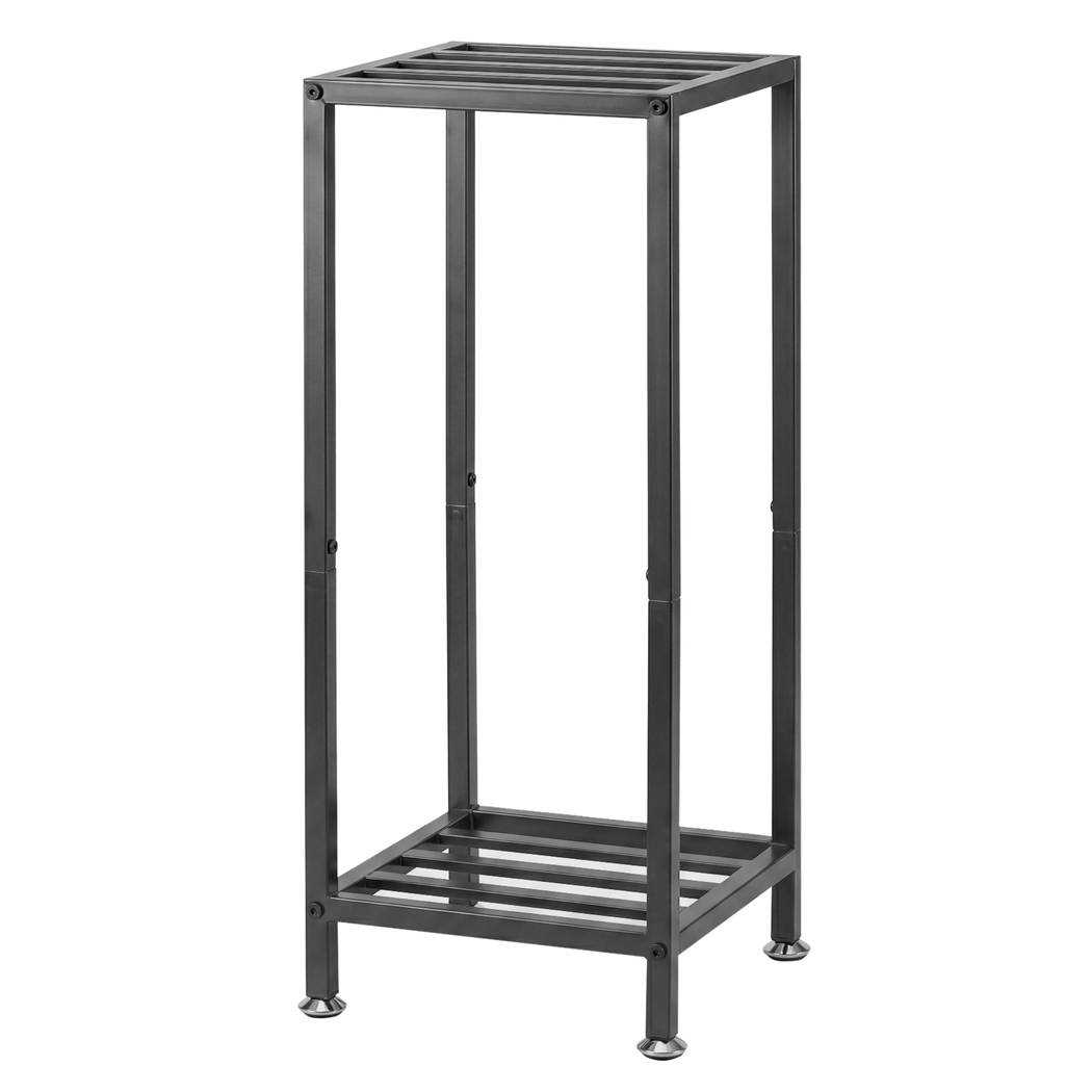 Levede 2 Tier Metal Plant Stand 76cm Indoor Outdoor Plant Shelf Display Rack Black - Image 2