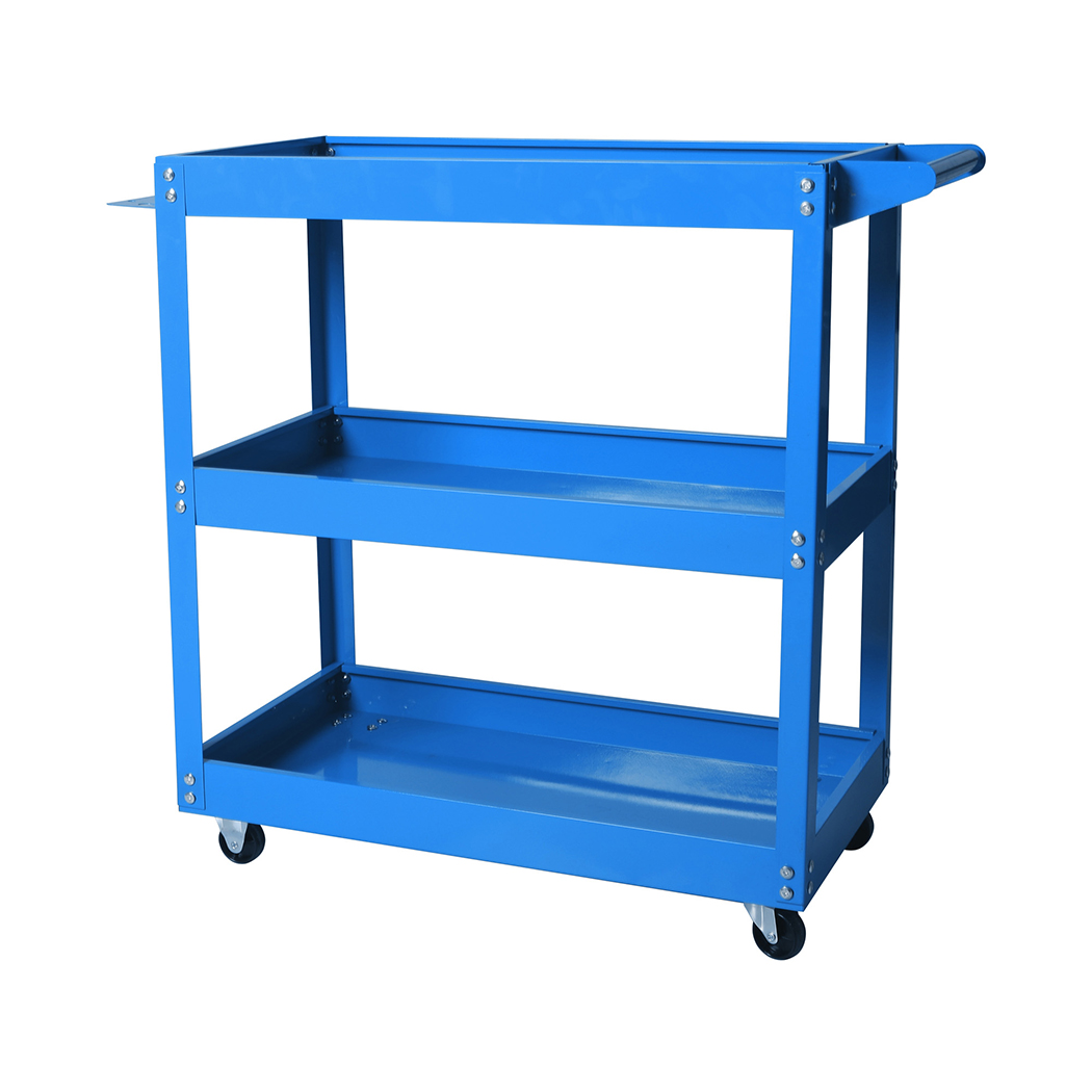 Traderight 3 Tier Tool Cart Trolley Workshop Garage Storage Toolbox Blue 150kg - Image 7