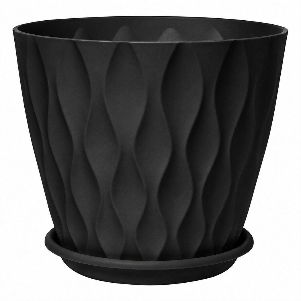 Toque Plant Pots Set of 5 Plastic Planters with Drainage Saucers Indoor Outdoor 20cm - Image 4