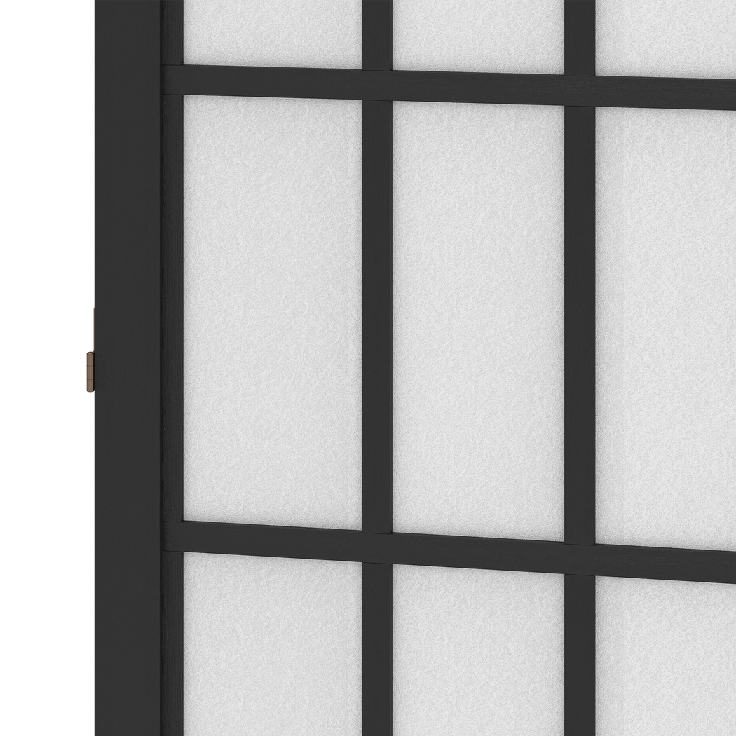 Levede 6 Panel Room Divider Screen 170cm Folding Privacy Partition Wooden Divider Black White Natural - Image 6