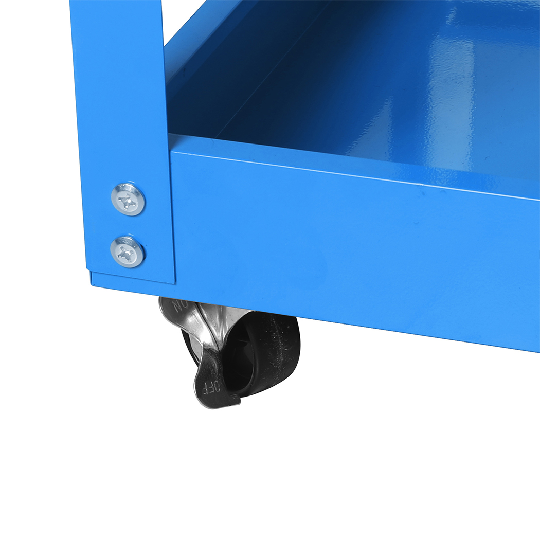Traderight 3 Tier Tool Cart Trolley Workshop Garage Storage Toolbox Blue 150kg - Image 6