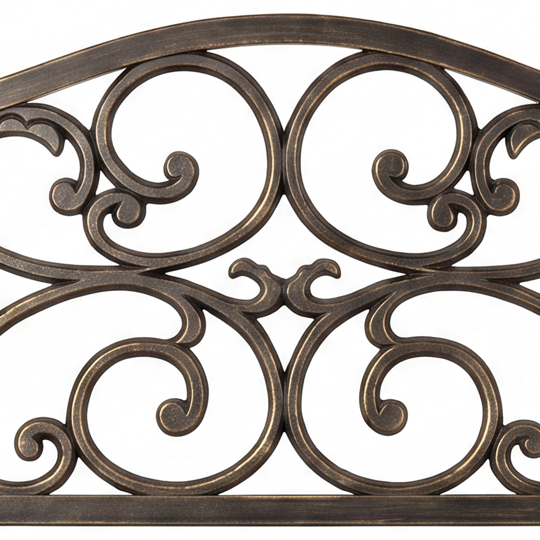 Levede Garden Bench Outdoor Patio Park Bench Antique Bronze Metal 3 Seater 300kg - Image 5