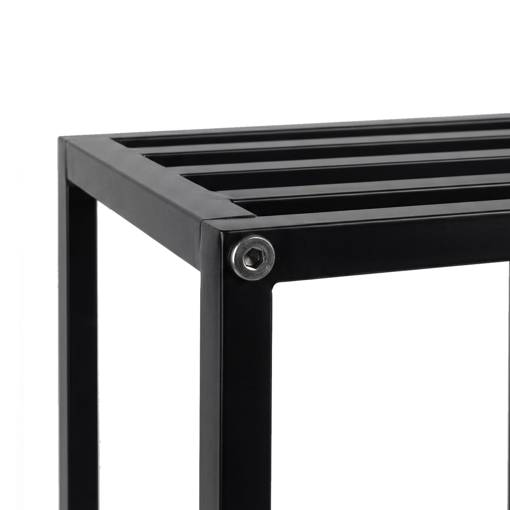 Levede 2 Tier Metal Plant Stand 76cm Indoor Outdoor Plant Shelf Display Rack Black - Image 6