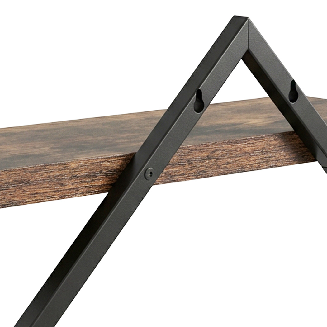 Levede Floating Wall Shelves 2 Pack 2 Tier Industrial Bookshelf Storage Display Shelf - Image 6