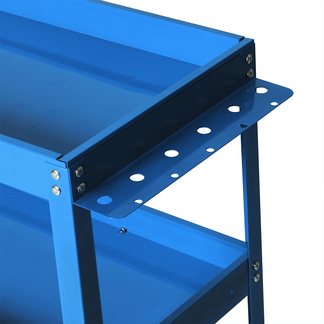 Traderight 3 Tier Tool Cart Trolley Workshop Garage Storage Toolbox Blue 150kg - Image 3