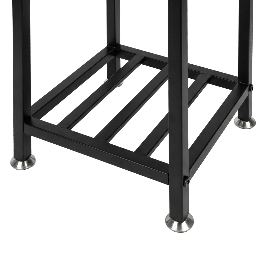 Levede 2 Tier Metal Plant Stand 76cm Indoor Outdoor Plant Shelf Display Rack Black - Image 7