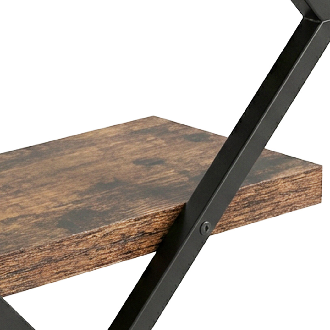 Levede Floating Wall Shelves 2 Pack 2 Tier Industrial Bookshelf Storage Display Shelf - Image 7