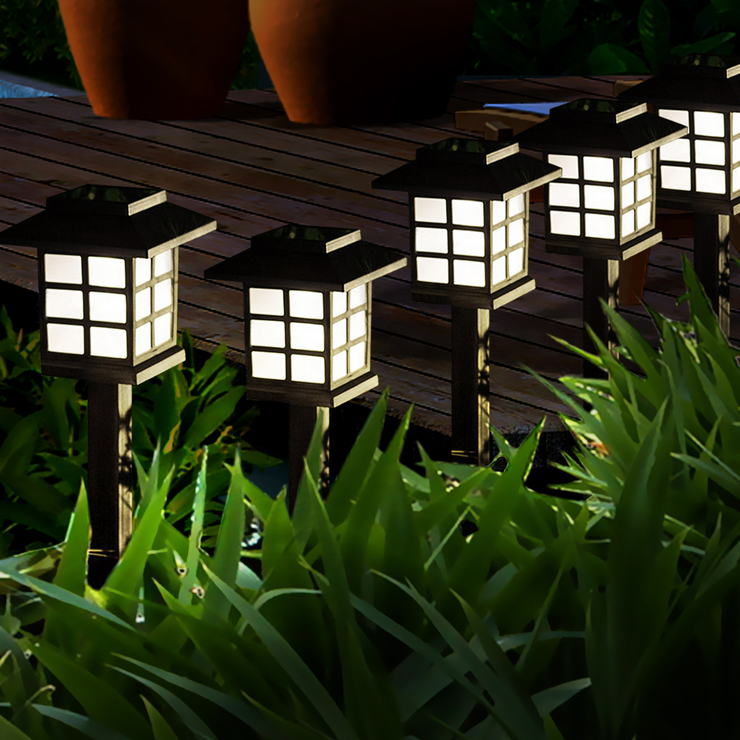 EMITTO 12 Pack Solar LED Garden Lights Outdoor Waterproof Landscape Pathway Lawn Yard Path Lights Cool White