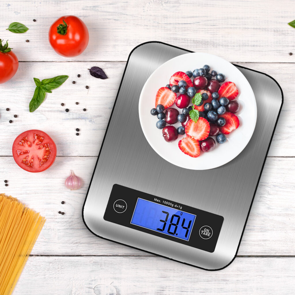 Digital Kitchen Food Scale 10kg Electronic Cooking Scales LCD Stainless Steel Platform with Tare Function