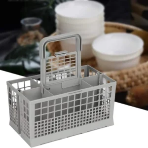 CARLA HOME Universal Dishwasher Cutlery Basket with Handle & Lid – 8 Slot Replacement Silverware Holder for Most Dishwasher Brands 240 x 135 x 122mm