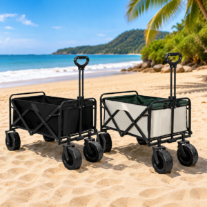 Lambu Folding Camping Wagon Trolley Heavy Duty Outdoor Garden Cart 150kg Collapsible Utility Wagon with Large Wheels