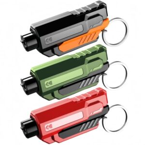 2-in-1 Car Emergency Escape Tool Window Breaker & Seatbelt Cutter Keychain