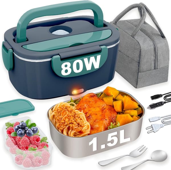 Electric Lunch Box Food Warmer 1.5L Portable Food Heater 12V/24V Car Truck 220V Home - Image 2