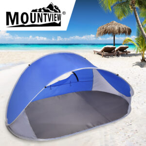 Mountview Pop Up Camping Tent 4 Person Instant Beach Tent UV Resistant Weatherproof with Carry Bag Blue