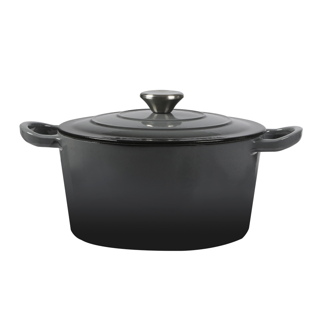 TOQUE 4L Cast Iron Enamel Dutch Oven Pot with Lid Casserole Dish for Induction Gas Oven - Black Green White - Image 11