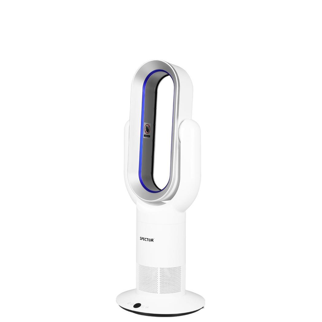 SPECTOR Bladeless Tower Fan with Remote Control, 35W Cooling,10 Speed Oscillating Fan, White Blue or White Silver - Image 8
