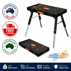 Traderight 5-in-1 Foldable Workbench Portable Work Table Sawhorse Scaffold Car Creeper 400kg