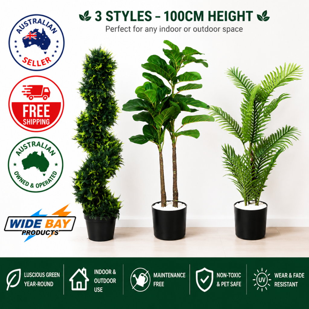 Lambu 100cm Artificial Plant Tree Faux Indoor Outdoor Green Foliage Home Office Décor