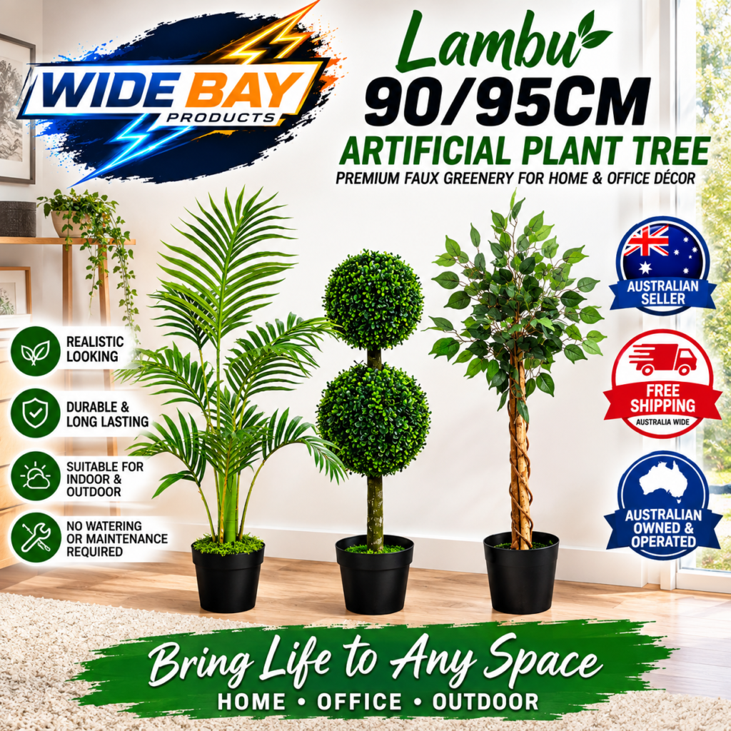 Lambu 90/95cm Artificial Plant Tree Faux Indoor Outdoor Green Foliage Home Office Décor
