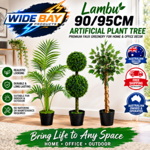Lambu 90/95cm Artificial Plant Tree Faux Indoor Outdoor Green Foliage Home Office Décor