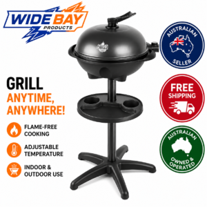 Grillz 2000W Electric BBQ Grill & Smoker with Hood  Indoor & Outdoor Portable Barbecue