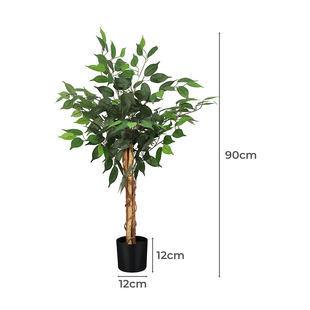 Lambu 90/95cm Artificial Plant Tree Faux Indoor Outdoor Green Foliage Home Office Décor - Image 7