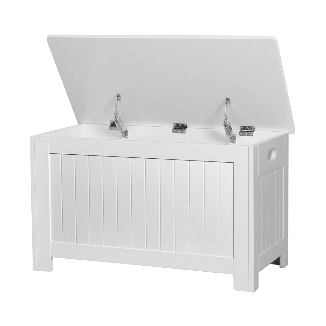 Levede Kids Wooden Toy Box Storage Chest Cabinet with Soft Close Lid White or Grey | MDF Toy Organiser Bench - Image 10