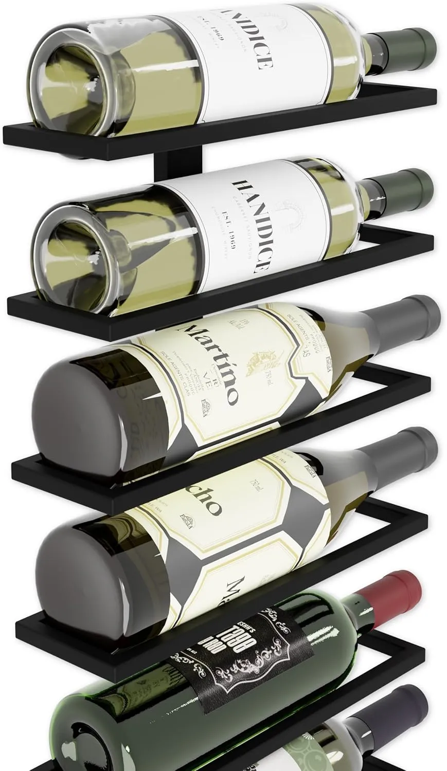 CARLA HOME Metal Wall Mount Wine Rack 10 Bottle Holder Black Wine Storage Rack for Wine, Champagne & Liquor - Image 9