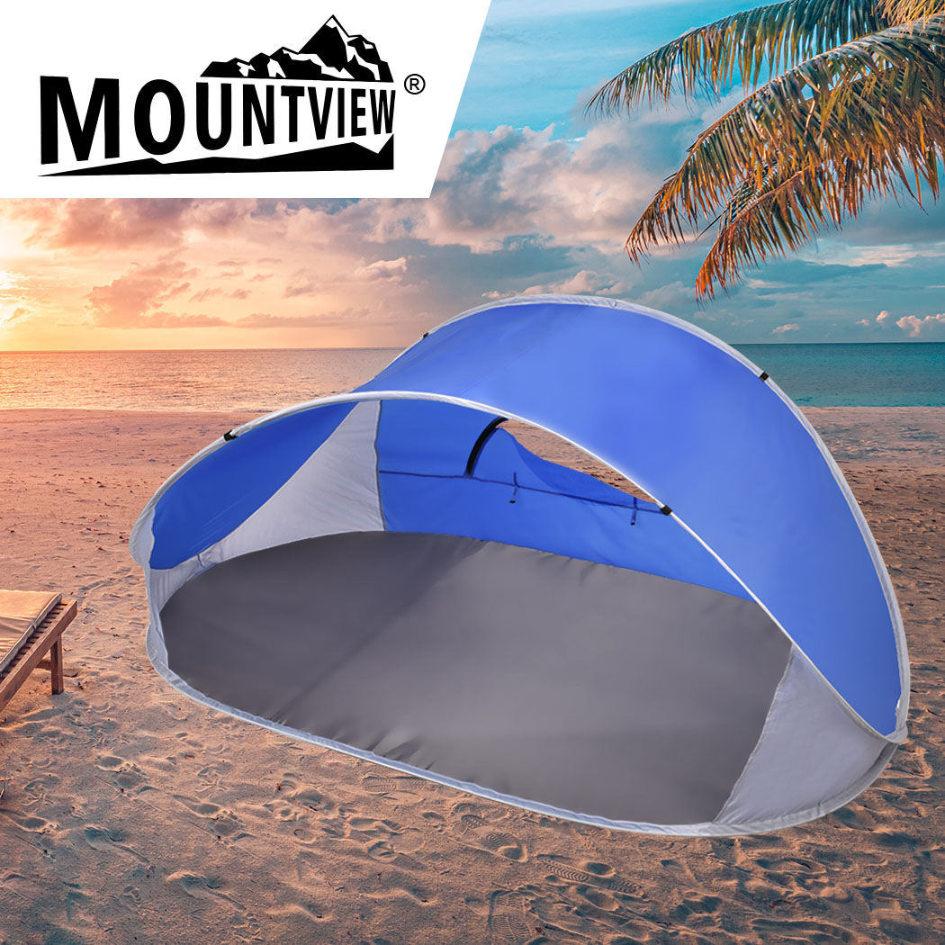 Mountview Pop Up Camping Tent 4 Person Instant Beach Tent UV Resistant Weatherproof with Carry Bag Blue - Image 8