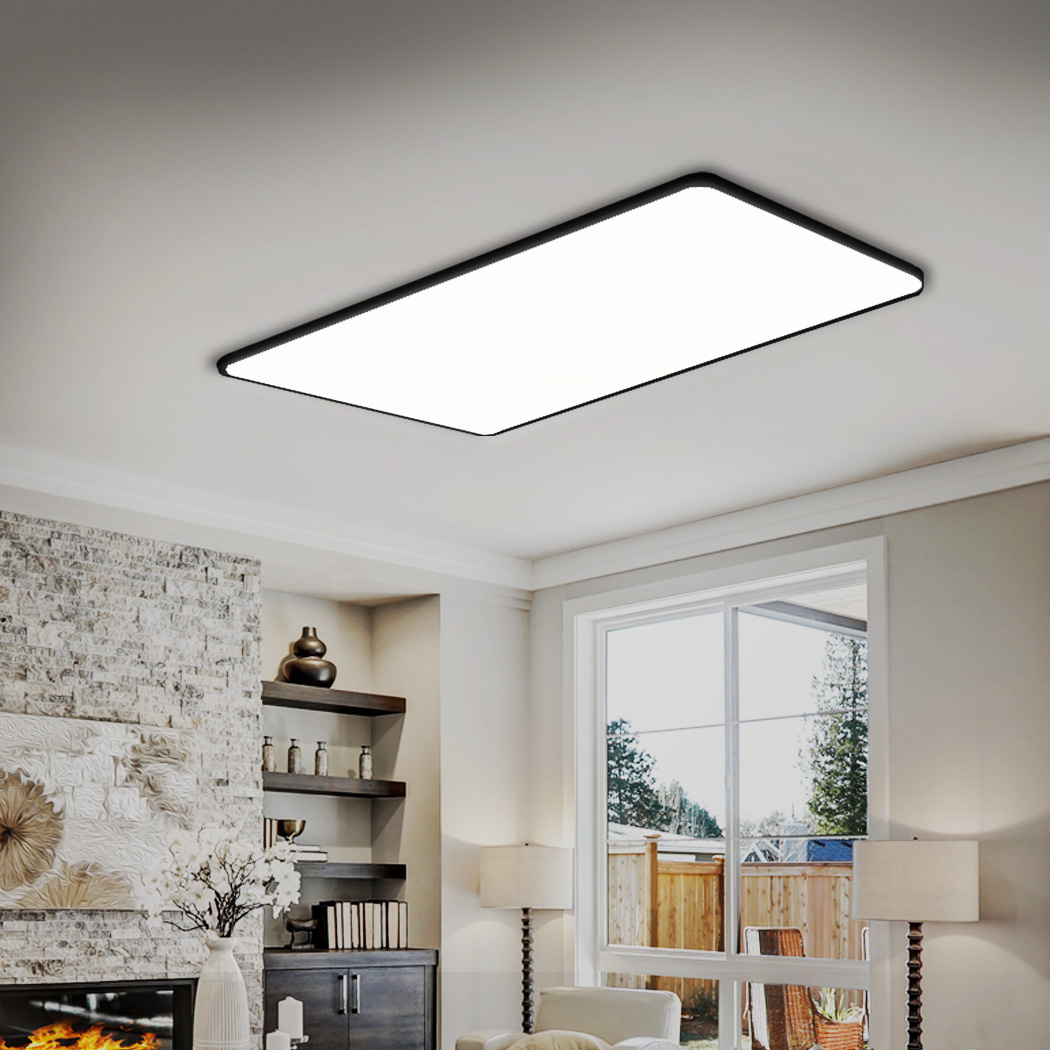 EMITTO 90W 3-Colour LED Ceiling Light Ultra-Thin 5cm Flush Mount Black Ceiling Light 65cm x 45cm - Image 7