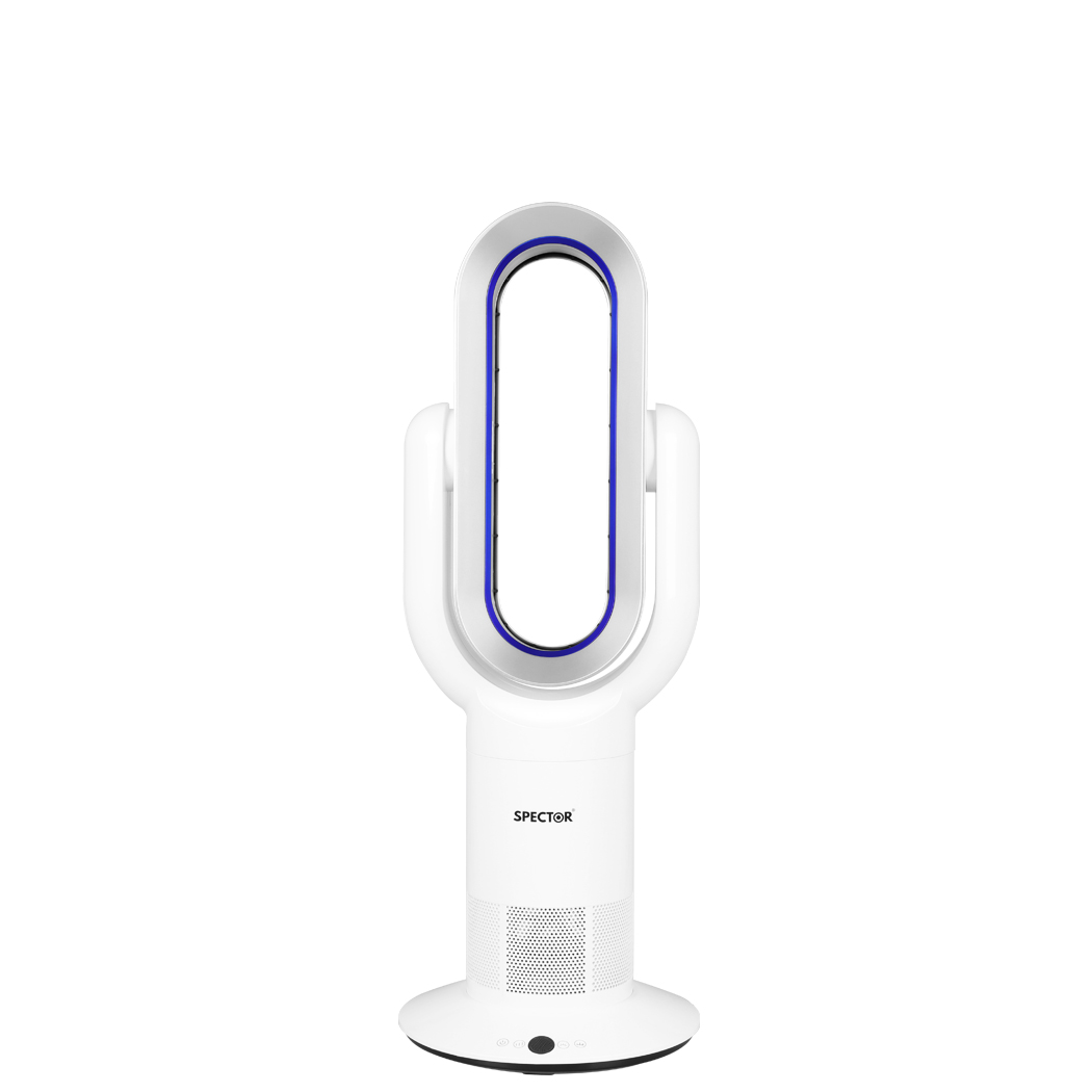 SPECTOR Bladeless Tower Fan with Remote Control, 35W Cooling,10 Speed Oscillating Fan, White Blue or White Silver - Image 6