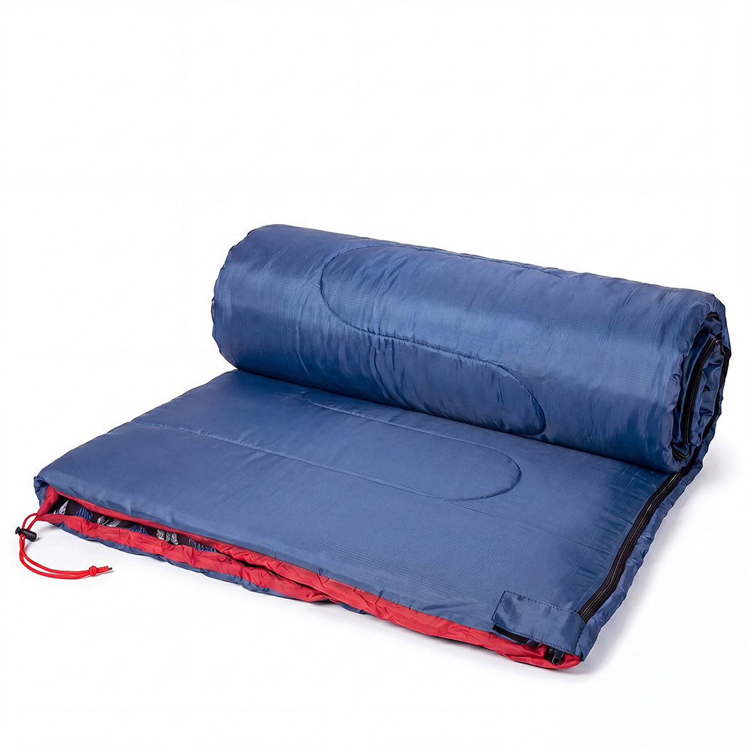 Mountview Single Sleeping Bag 3 Season Camping Hiking Thermal Sleeping Bag Blue 0°C to 15°C Waterproof Flannel Adult - Image 7