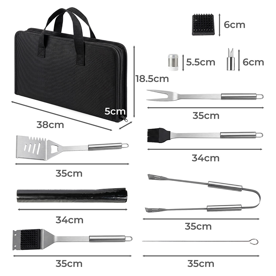 Moyasu 29 Piece BBQ Tool Set Stainless Steel Grill Utensils with Storage Bag Barbecue Accessories Kit - Image 5