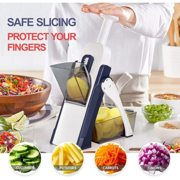 Kitchen Mandoline Slicer Vegetable Cutter Stainless Steel Adjustable 0.5–8mm Julienne Cube - Image 4