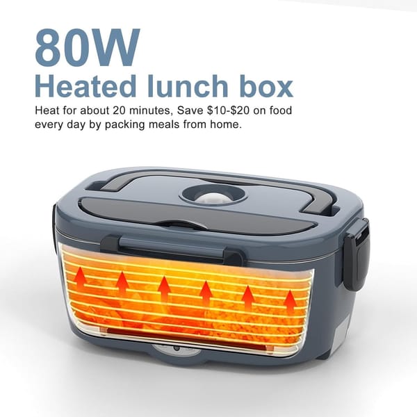Electric Lunch Box Food Warmer 1.5L Portable Food Heater 12V/24V Car Truck 220V Home - Image 8