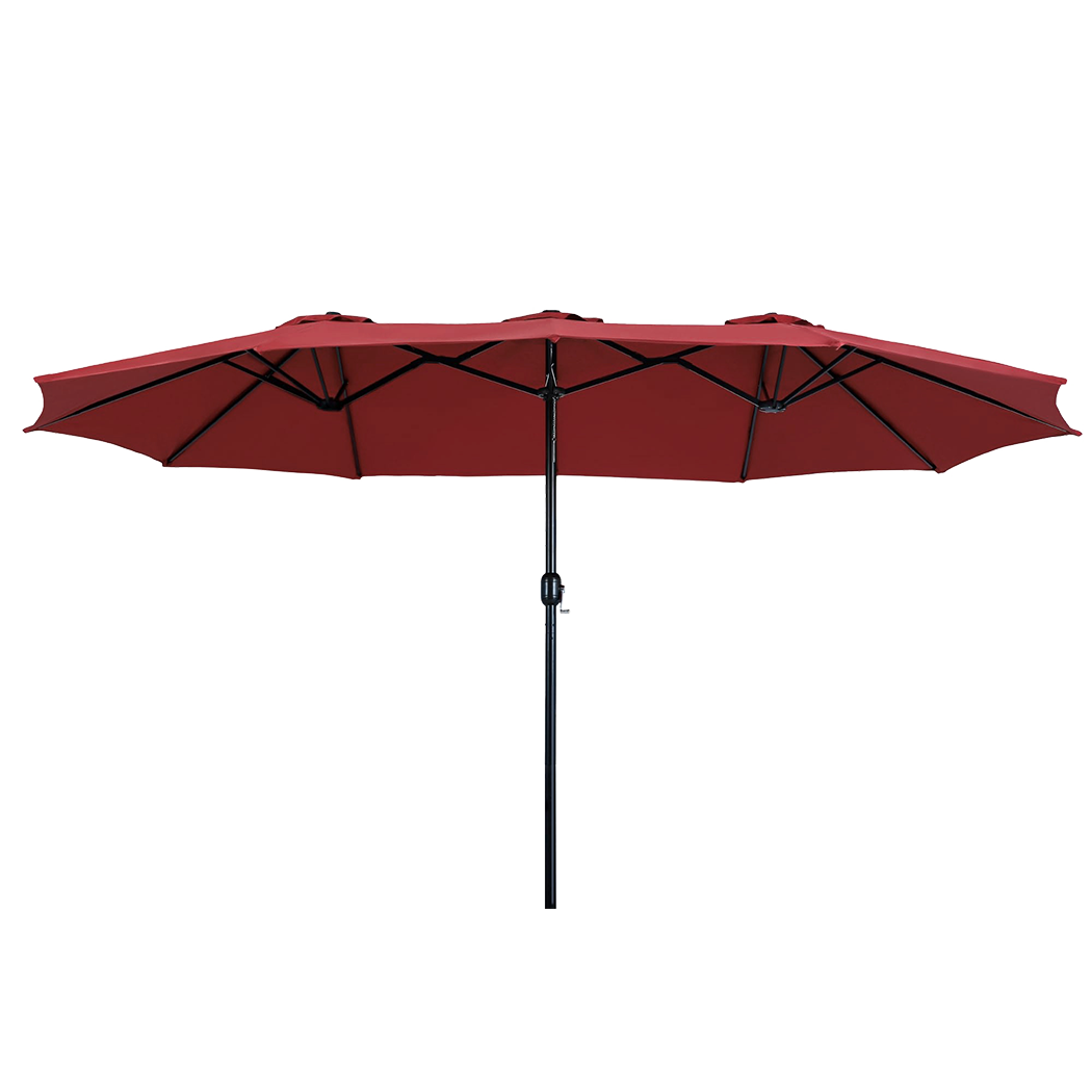 Mountview 380cm Double-Sided Patio Umbrella Outdoor Garden Parasol UV30+ Water Resistant Red - Image 8