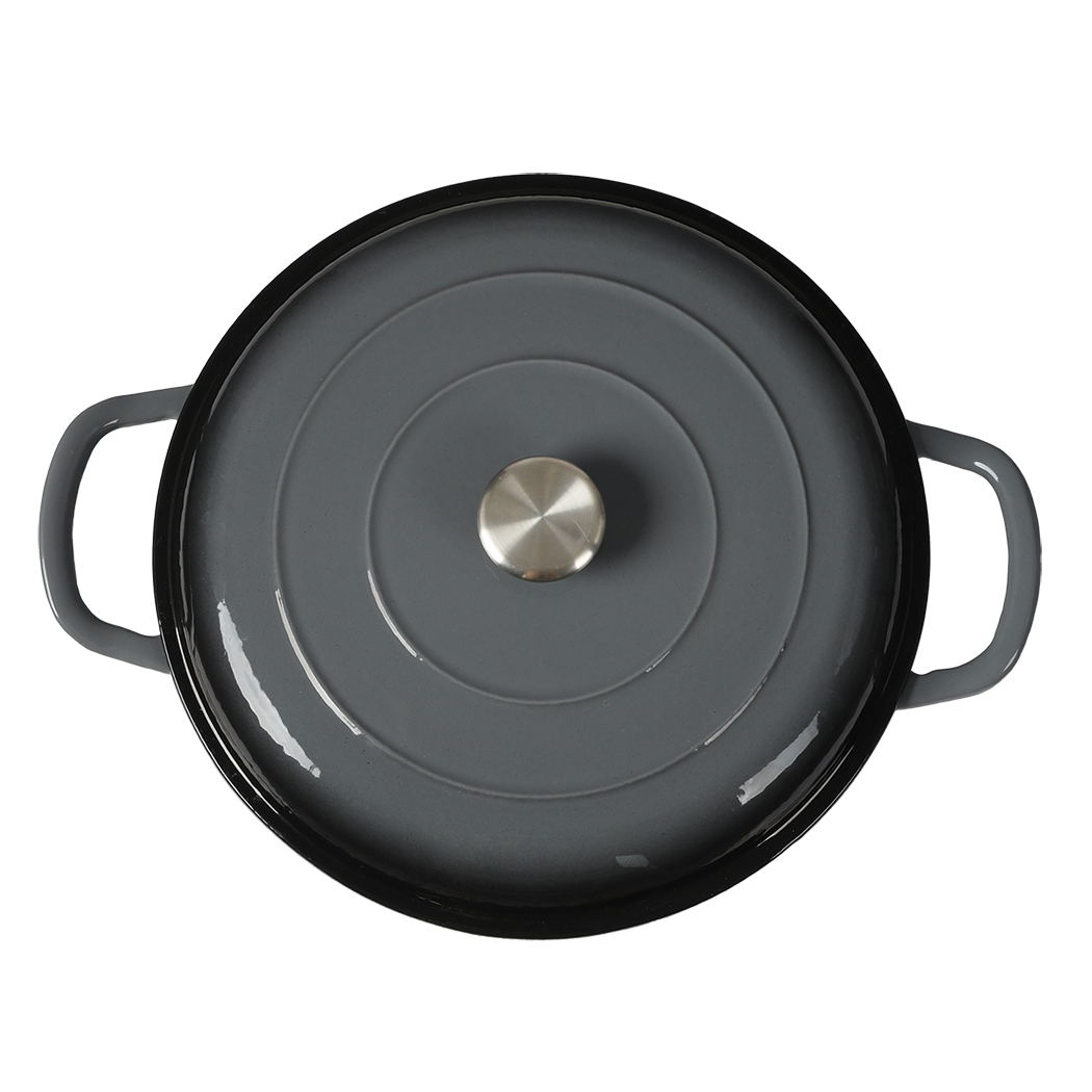 TOQUE 3.5L Enamel Cast Iron Dutch Oven Casserole Pan with Lid - Non-Stick Shallow Pot for Induction, Gas & Oven - Black, Green or White - Image 9