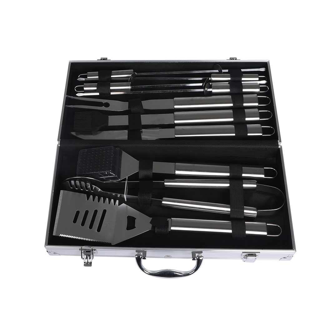 Moyasu 10 Piece BBQ Tool Set Stainless Steel Grill Utensils with Aluminium Carry Case Barbecue Accessories - Image 6